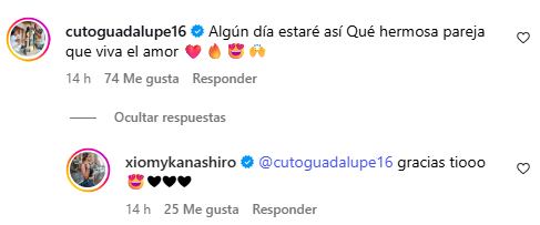 Muestras de cariño de la pareja y felicitaciones de amigos cercanos. (Fuente: Instagram)