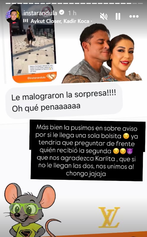 Samuel Suárez pone en 'sobreaviso' a Karla Tarazona, luego que una 'ratuja' lo captara con dos compras de una exclusiva marca.