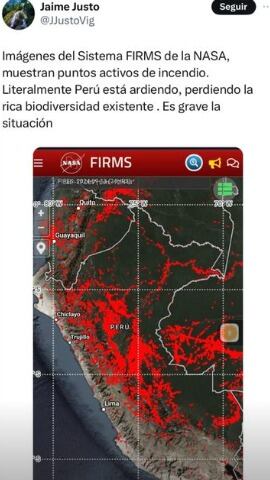 incendios forestales en todo el Perú.