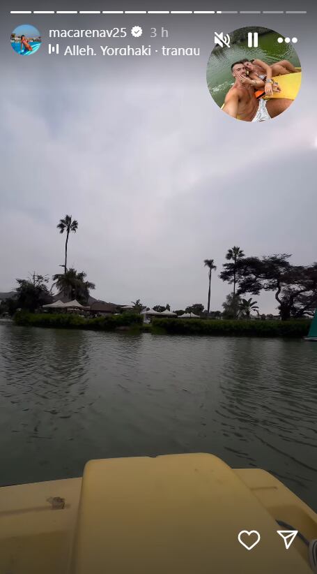 Macarena Vélez en saliditas con Juan Ichazo.