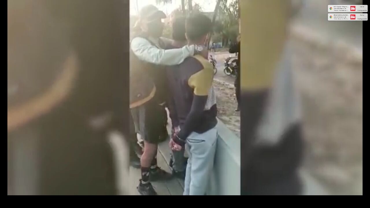 Momento de la captura del alias 'Chavito'.