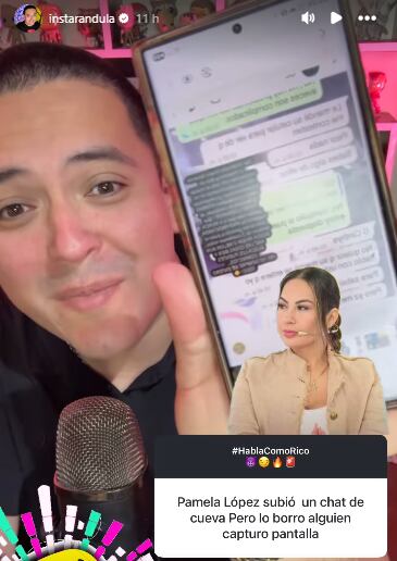 Samu muestra historia que eliminó Pamela López