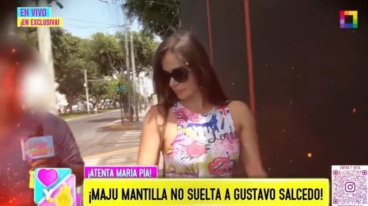 Maju Mantilla no responde nada tras ser captada saliendo de empresa donde trabaja Gustavo Salcedo.