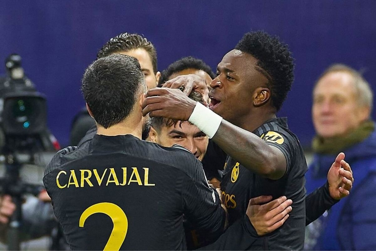 Real Madrid festeja el 1-0 conseguido ante Leipzig de Alemania por Champions League (Foto: EFE)