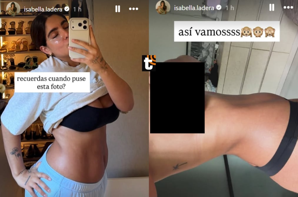 Isabella Ladera muestra los cambios físicos qu va teniendo posparto.
