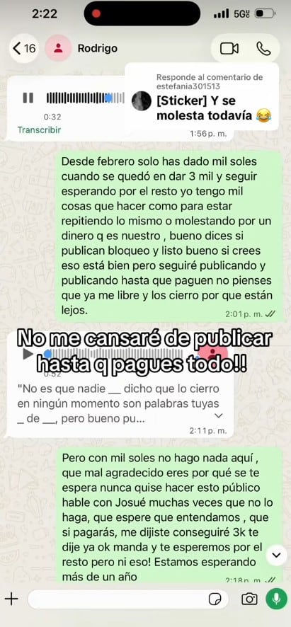 Chats y audios complican a Rodrigo Barco.