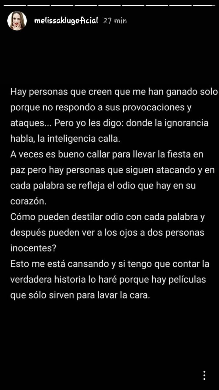 Melissa Klug amenaza a Jefferson Farfán con revelar la 'verdadera historia' de su relación.