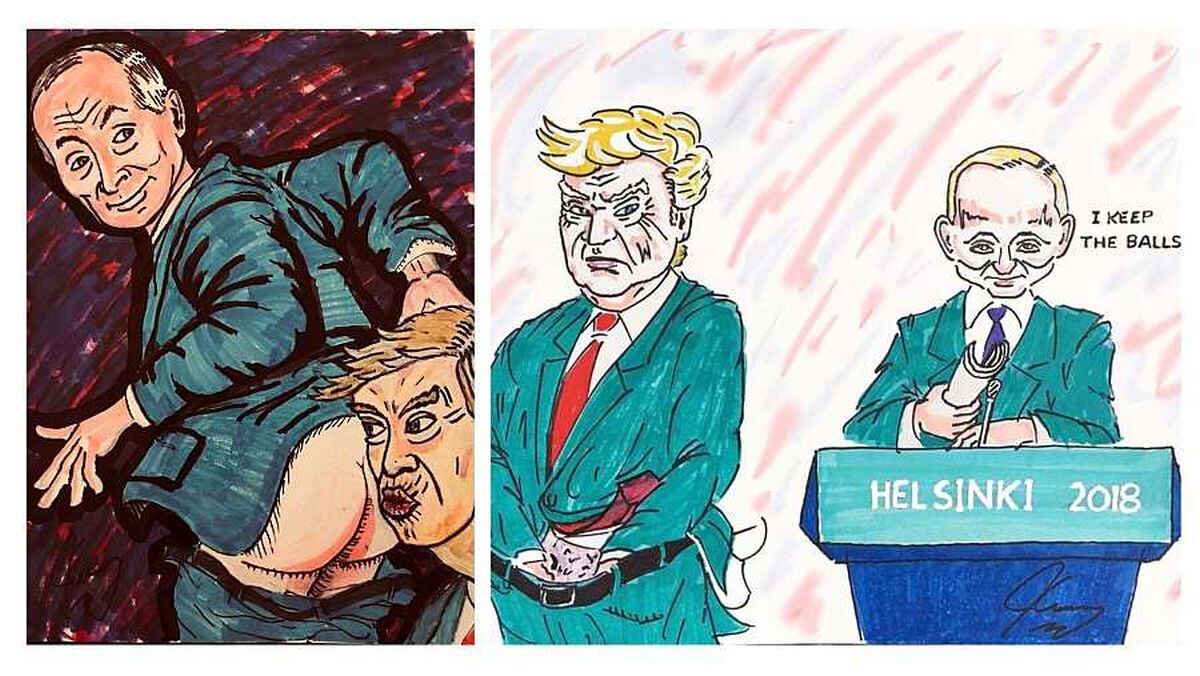 Estas son las dos viñetas que Carrey subió su cuenta de Twitter entre 2017 y 2018 (Foto: Jim Carrey / Twitter)