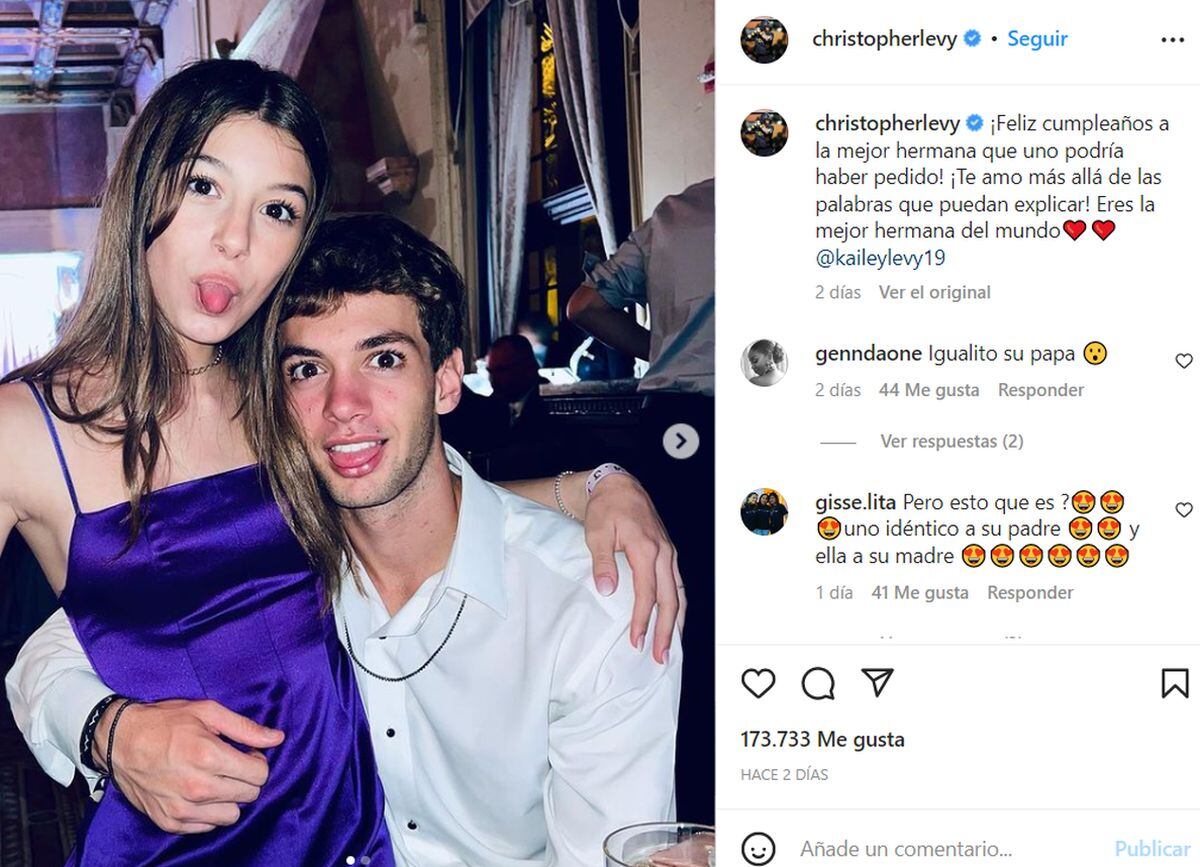Christopher Levy le dedicó tiernas palabras a su hermana Kailey y recibió muchos likes (Foto: Christopher Levy/Instagram)