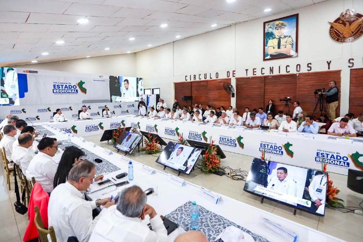 Dina Boluarte llegó a Iquitos en medio de un clima de protestas. Foto: Presidencia.