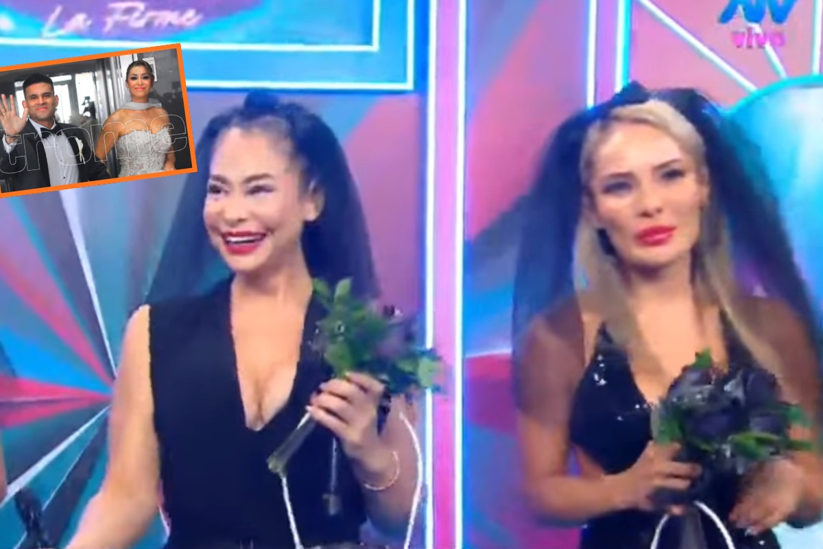 Melanie Martínez y Mary Moncada de negro por boda de Christian Domínguez. (Magaly La Firme)