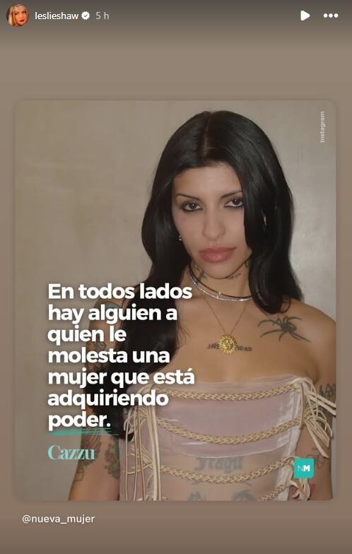 Cantante subió particular publicación en medio de toda su polémica con Marisol. (Instagram: @leslieshaw)