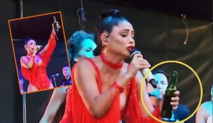 Pamela Franco canta con cerveza en mano: “¡Yo no lloro de dolor, es la primera vez que me enamoré!”