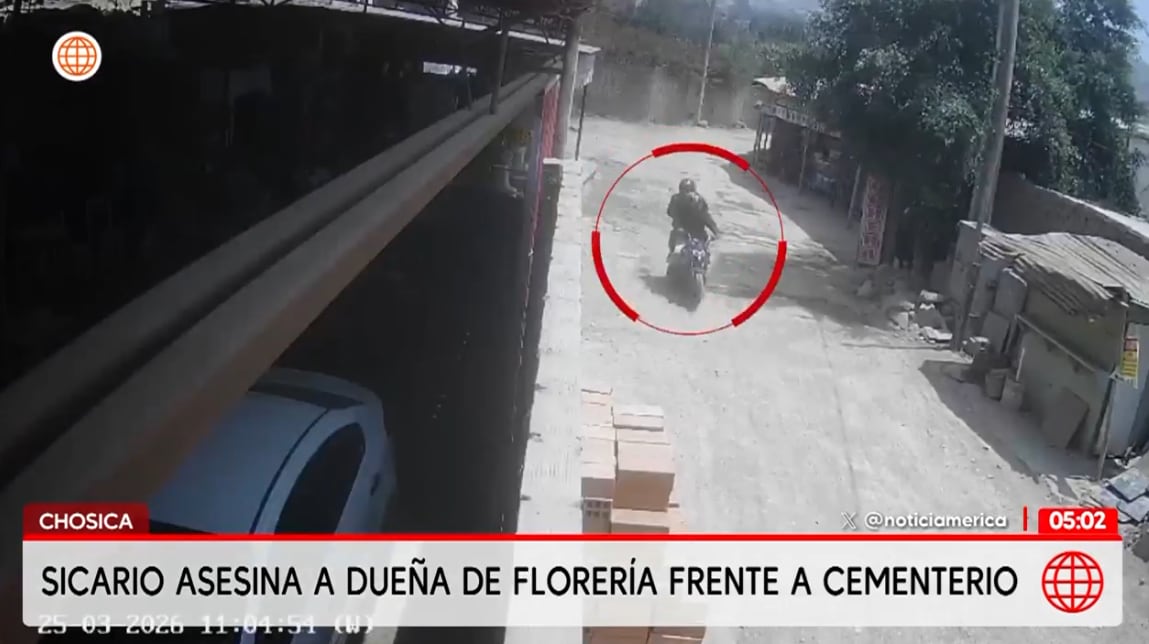 Cámara captó a sicarios antes de acabar con la vida de dueña de florería frente a cementerio en Chosica.