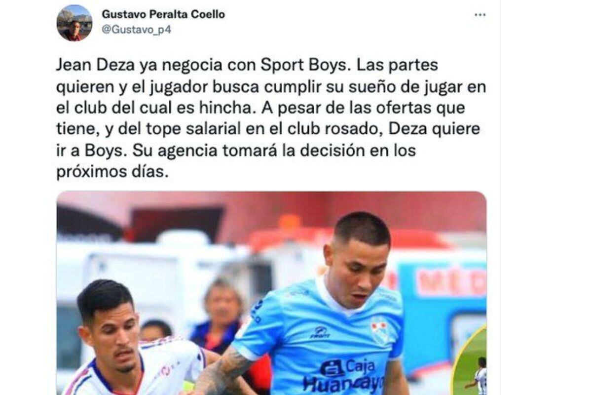 Periodista de campeonísimo adelantó posible fichaje de Sport Boys (@gustavo_4)