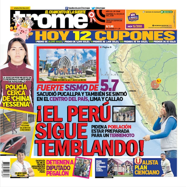Portada Trome viernes 31 de julio del 2026