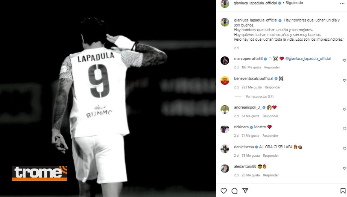 Hinchas de Benevento y Perú aplaudieron esfuerzo de Lapadula ante Ascoli (Foto: @gianluca_lapadula_oficial)