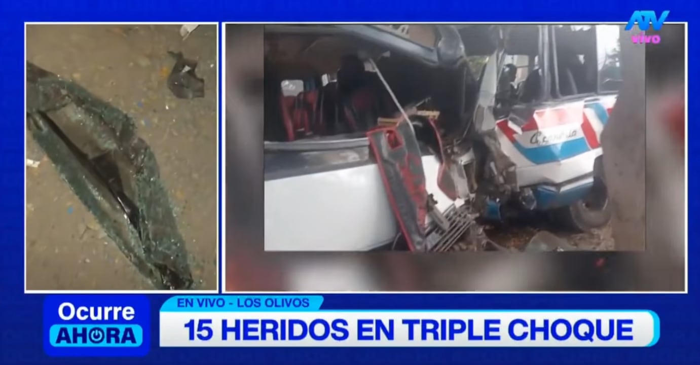 Al menos 15 heridos dejó triple choque frente al parque Lloque Yupanqui en Los Olivos.