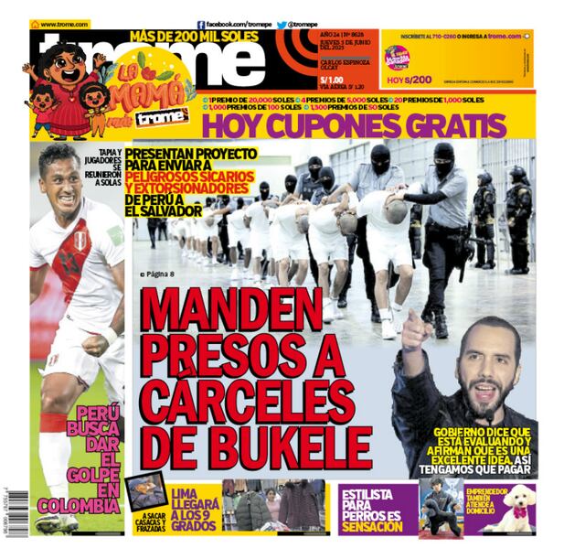 MANDEN PRESOS A CÁRCELES DE BUKELE