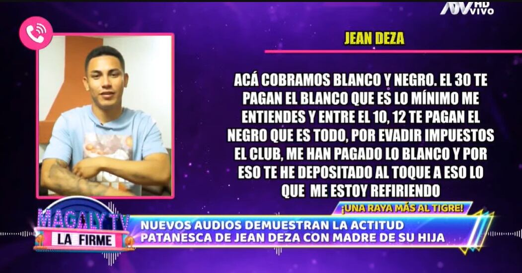Jean Deza revela cómo es su supuesto pago en Cienciano. (Foto: ATV).