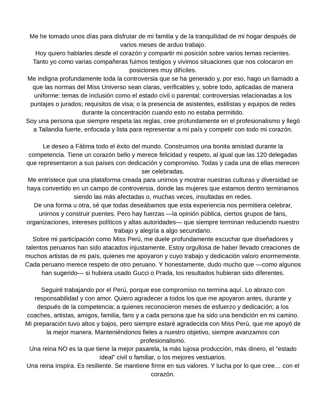 Karla Bacigalupo se pronuncia tras polémica en Miss Universo 2025. (Instagram)