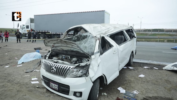 Lurín: miniván se despista en la Panamericana Sur y deja 3 muertos