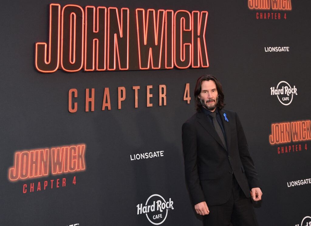Keanu Reeves en Los Angeles, durante la premiere de "John Wick: Chapter 4" (Foto: AFP)