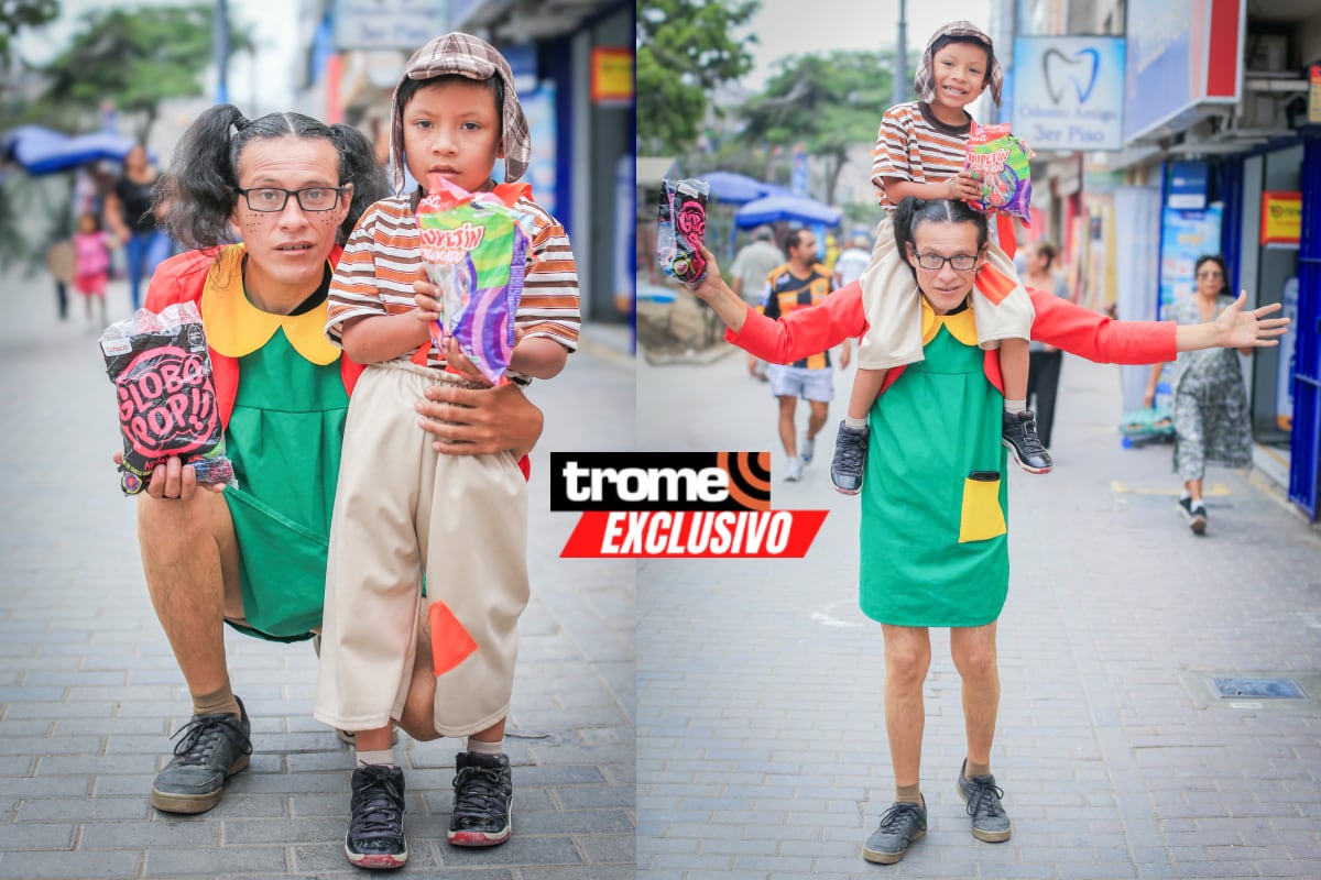 Fidencio Vargas da vida a la 'Chilindrina' en Ventanilla. Foto: César Bueno