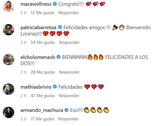 Comentarios de amigos y famosos sobre el segundo hijo de Jesús Alzamora. (Foto: Instagram)
