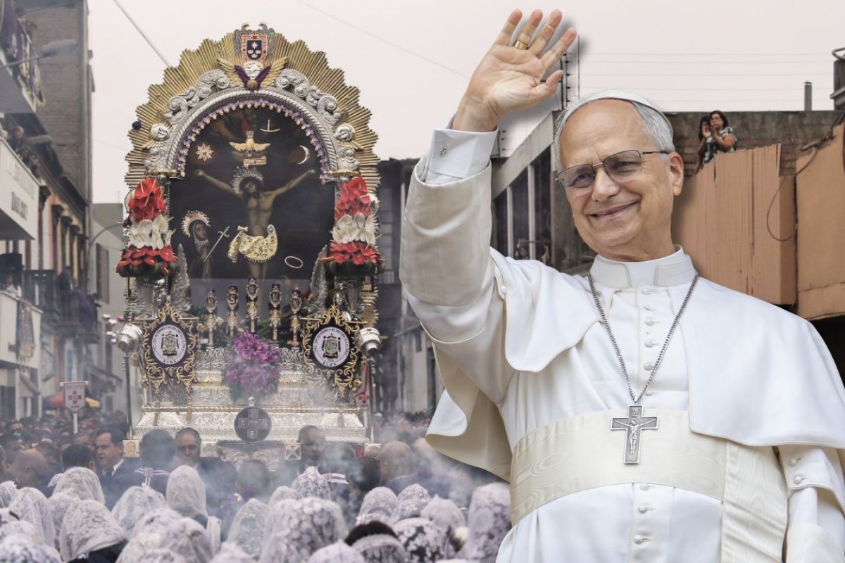 Papa León podrí estar junto a imagen del Señor de Los Milagros antes de volver al Vaticano. Foto: Composición de Trome.