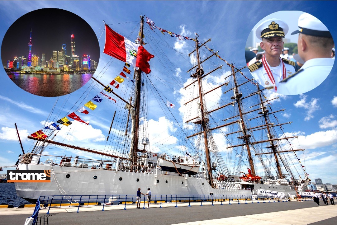 BAP Unión está en viaje alrededor del mundo. Realizó su quinta parada em Shangái. Tripulación muestra a los visitantes nuestras tradiciones, gastronomía, oferta exportable y destinos. (Isabel Medina / EFE / GTN en español)