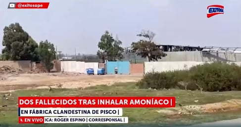 Dos trabajadores fallecidos dentro de fabrica presuntamente clandestina en Pisco por inhalar amoníaco.