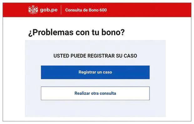 Página oficial del Bono 600. (Foto: Midis)