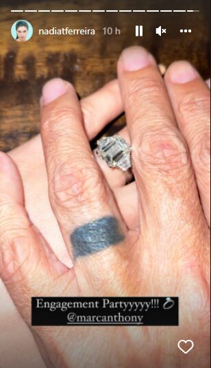 Marc Anthony se comprometió con la modelo (Foto: Nadia Ferreyra / Instagram)