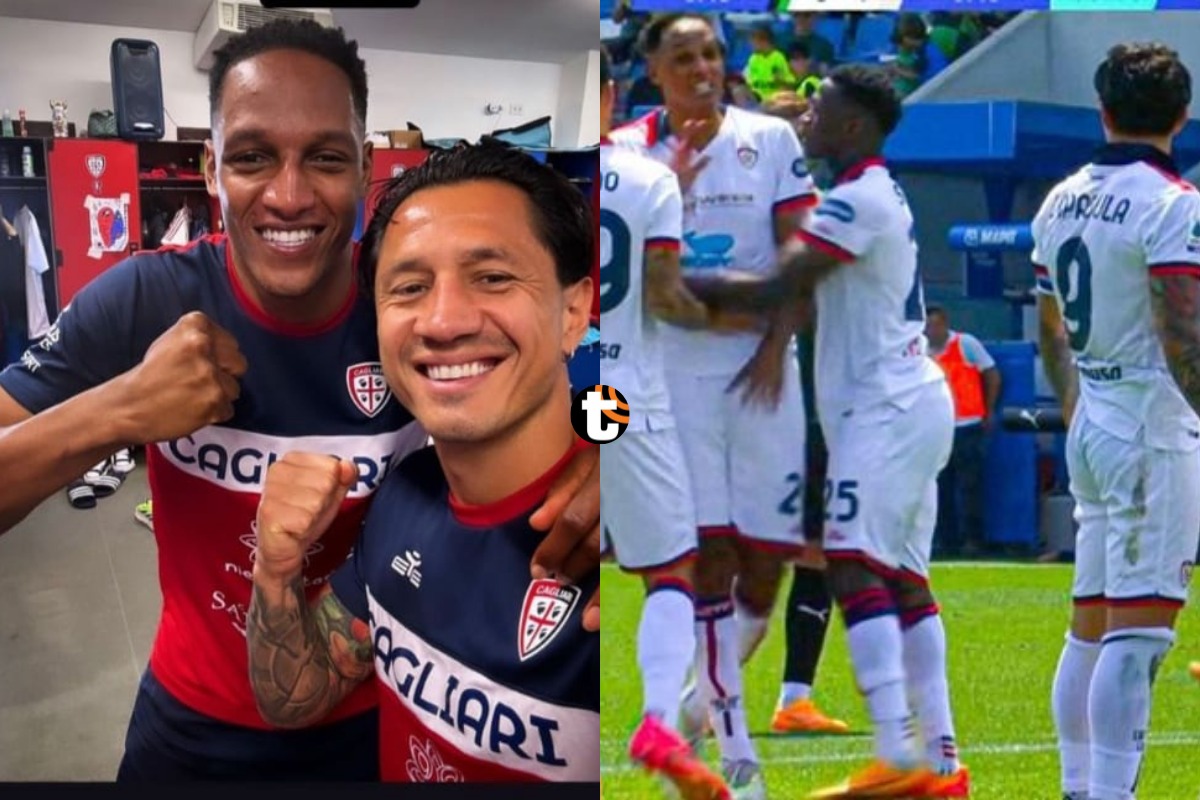 El defensor colombiano compartió una imagen en la que aparece sonriente junto al delantero ítalo peruano, acabando con las especulaciones sobre algún problema de vestuario.