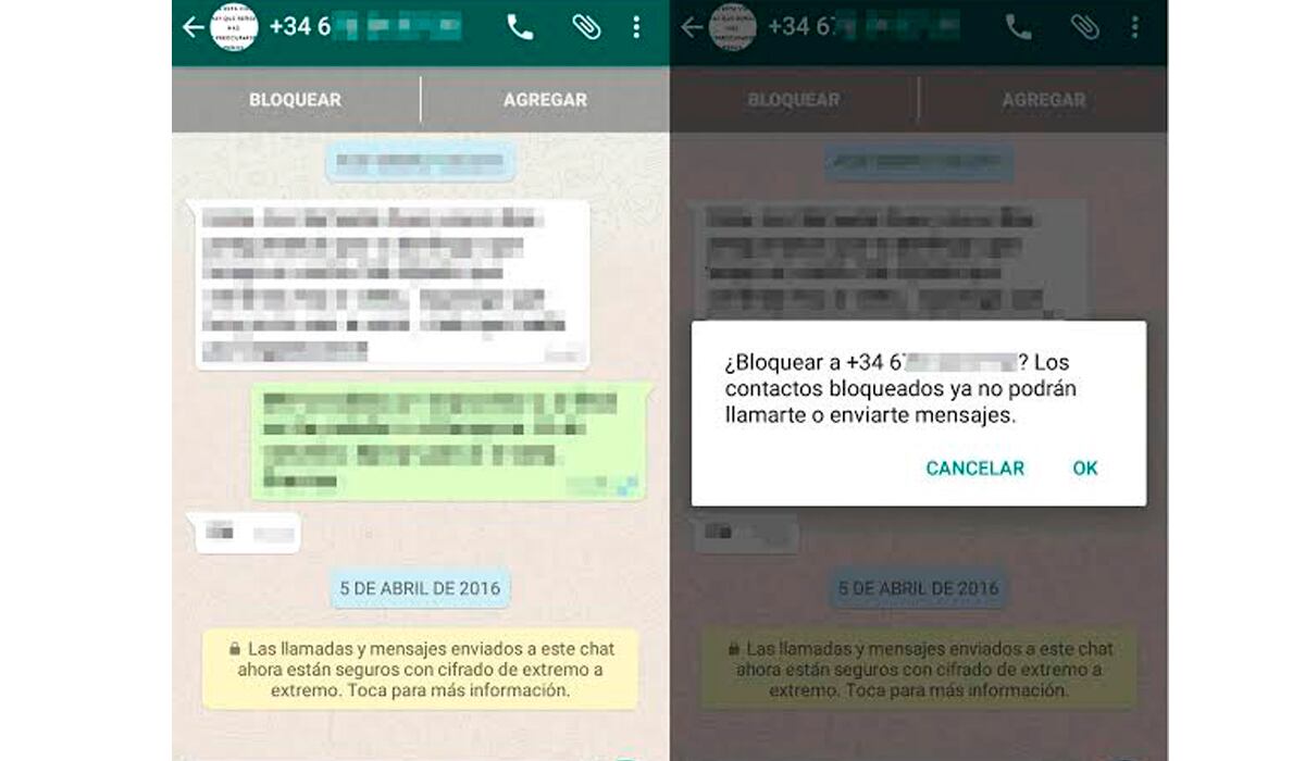 El bloqueo puede ser permanente como la eliminación de la cuenta. (Foto: WhatsApp)