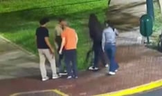 Adrián Villar, su padre, Francesca Montenegro, Juan Montenegro y Marisel Linares juntos horas después de atropello a Lizeth Marzano