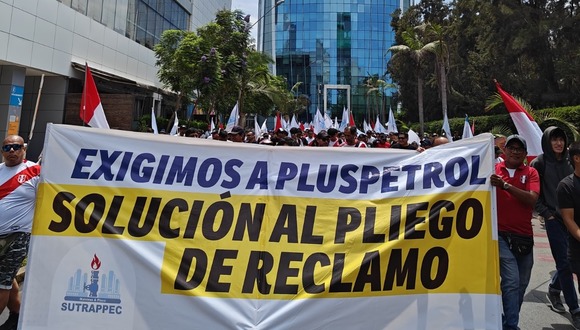 Miembros del Sindicato Unitario de Trabajadores de Pluspetrol Perú Corporation (Sutrappec) alistan huelga para el 13 de marzo, si no atienden sus reclamos.