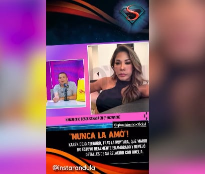 Karen Dejó expone a Mario Irivarren.