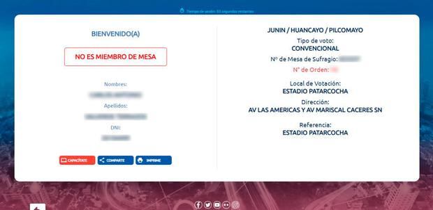 Lugar de votación. (Foto: ONPE)