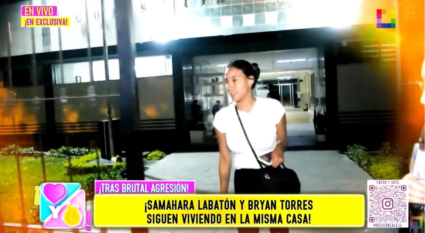 Samahara Lobatón no responde al salir de la Depincri, tras ser llamada tras la denuncia contra Bryan Torres por agresión a su persona.