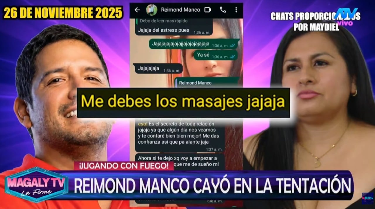 Reimond Manco pedía "masajes" a una mujer que no era su esposa.
