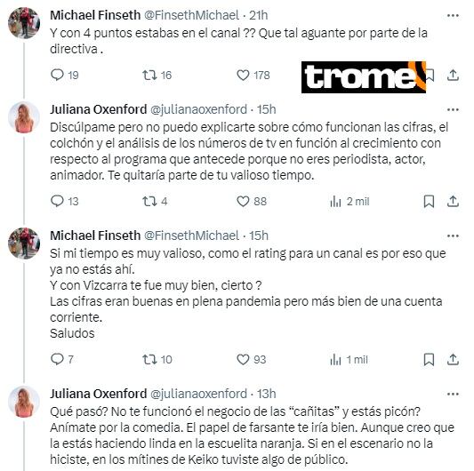 Juliana Oxenford vs. Michael Finseth.