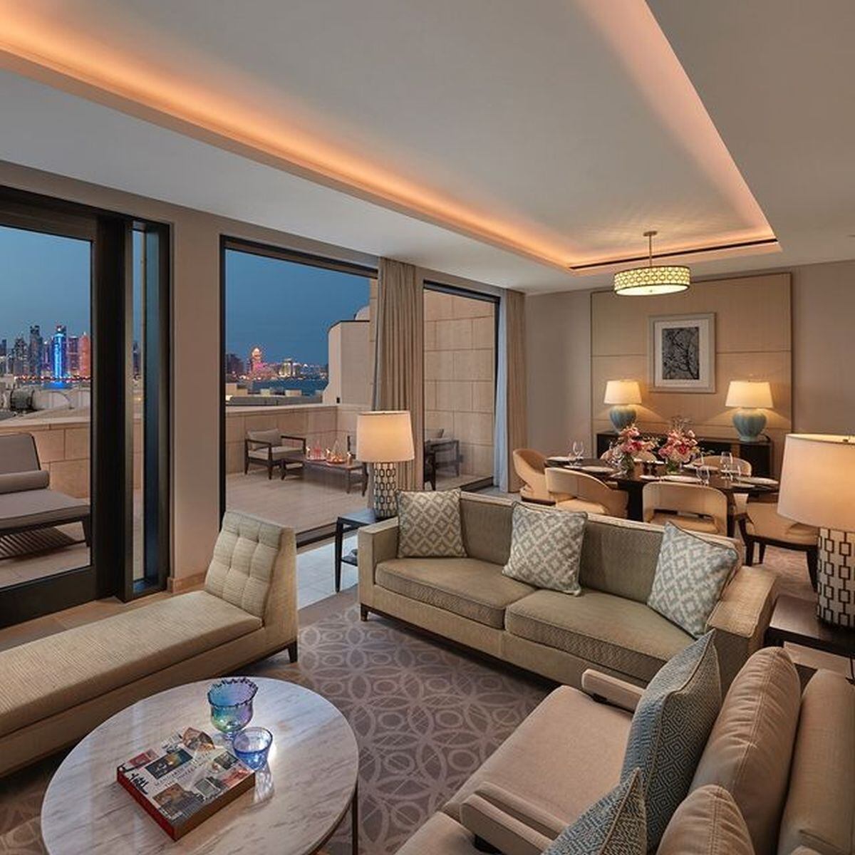 Así es la suite de David Beckham en el hotel de Doha (Foto: Mandarin Oriental / Instagram)