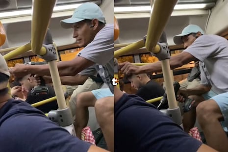 ¡Inaudito! Captan a sujeto destornillando fierros dentro del Metropolitano: “No quiero ir apretado”