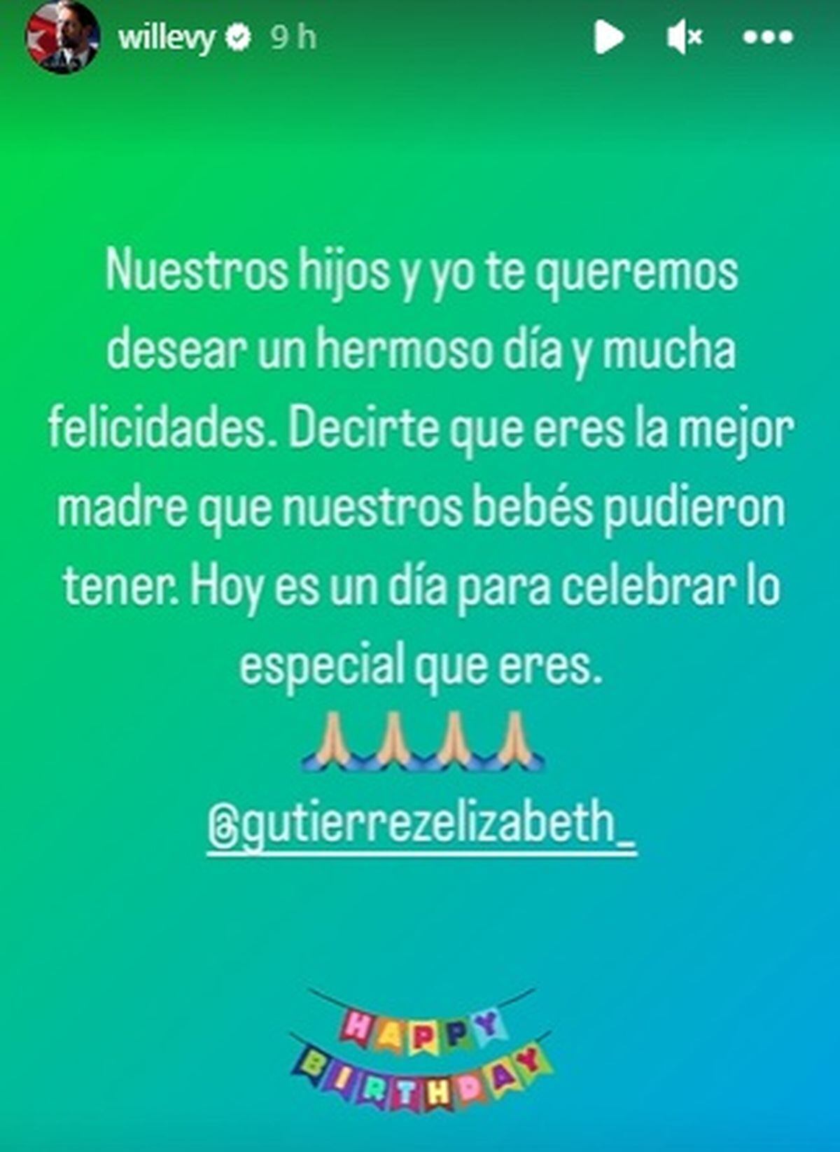El mensaje que subió el actor por el cumpleaños de la madre de sus hijos (Foto: William Levy / Instagram)