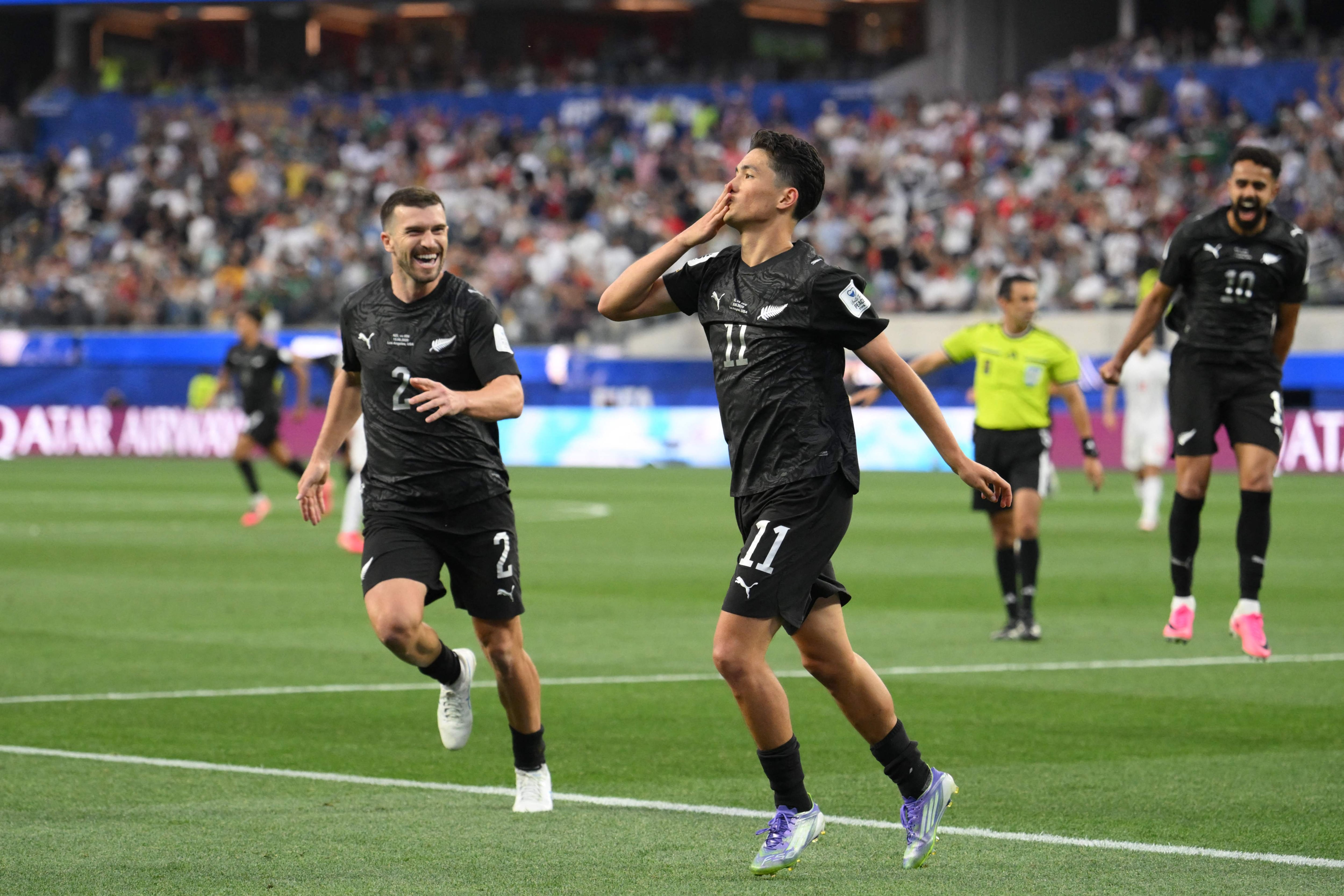 Eijah Jump marcó los goles de Nueva Zelanda ante Irán. (Photo by Patrick T. Fallon / AFP)