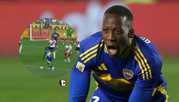 Disparo de Luis Advíncula al palo en Boca vs. River. (Video: SportMax)