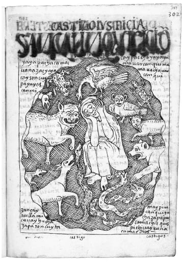 Cárcel. Ilustración de Guamán Poma.