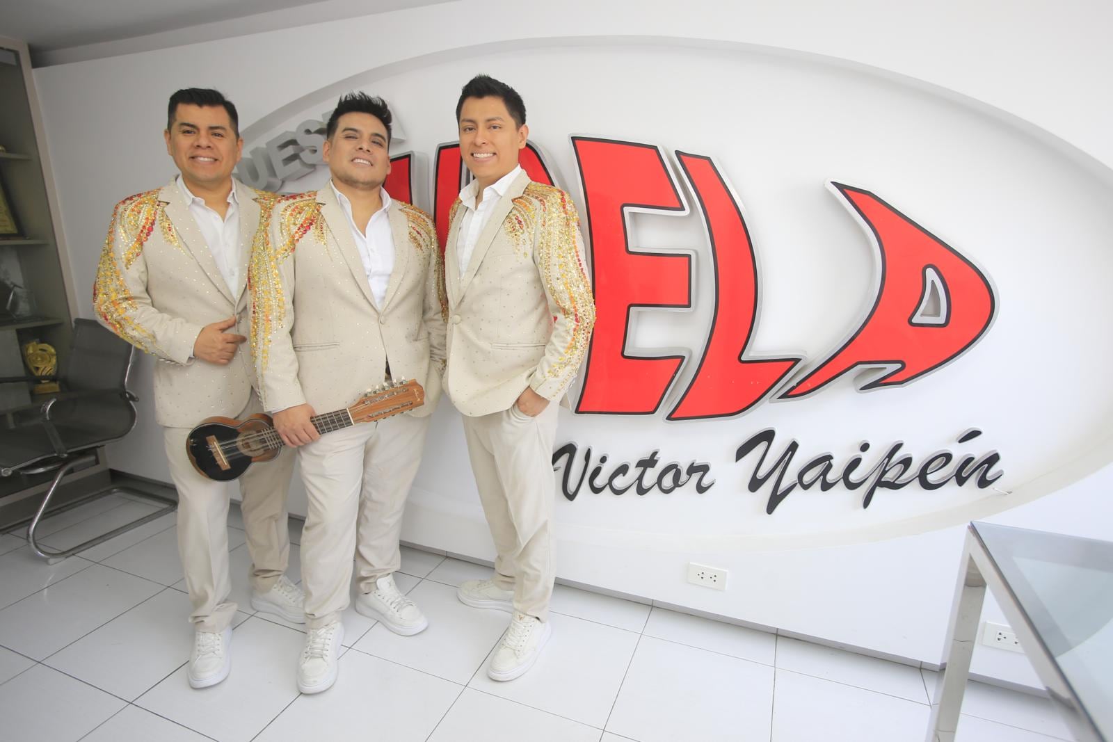 Orquesta Candela. Donald, Billy y Víctor Yaipén. Foto: Jessica Vicente.